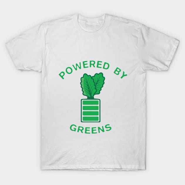 Vegan T-Shirt / Powered By Plants / Funny Vegan T-Shirt / Powered By Greens / Vegan Power T-Shirt by monicasan